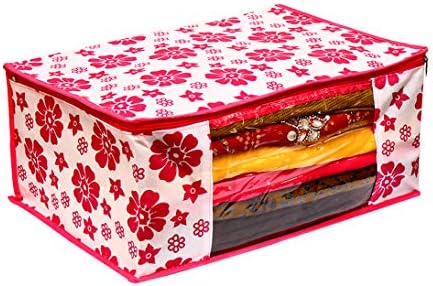 AARON INC Floral Design Non-țesute tesatura Saree acoperi depozitare sac / articole de îmbrăcăminte Protector acoperi / haine