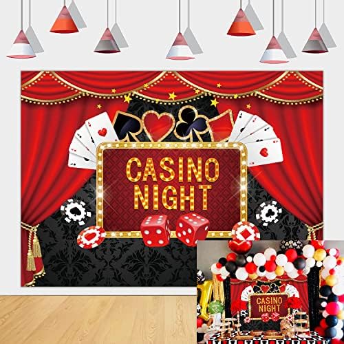 Cazinou fundal Poker Las Vegas joc de noapte fotografie de fundal pentru Cazinou Ziua de nastere Party tort masa decoratiuni