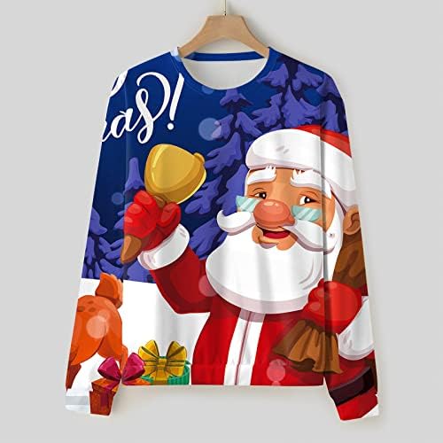 Dsodan Craciun fericit pentru bărbați pulovere, 3d amuzant Xmas Xmas Moș Crăciun Claus imprimat Crewneck Party Designer Tops