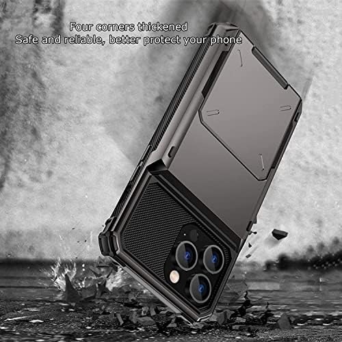 Husă portofel Flip Coepmg pentru iPhone 14/14 Plus / 14 Pro / 14 Pro Max, husă de telefon rezistentă la șocuri din Metal de
