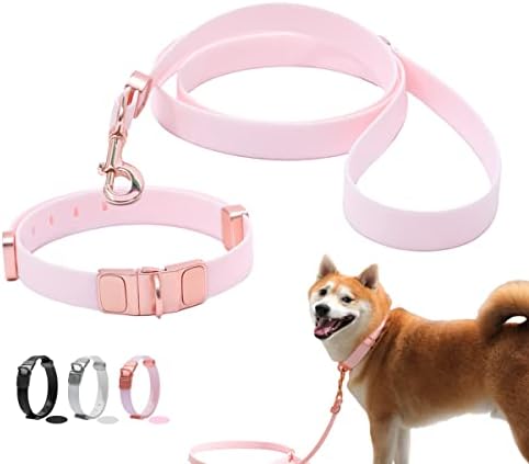 Hi-Hixo guler de câine impermeabil și set de lesă | Guler elegant de câine modern, rezistent la miros curat | Lăsător de câine