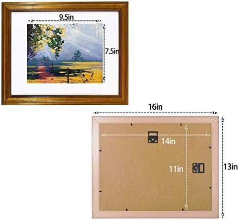 Arta de stat de aur, 11x14 aur întunecat, cadru foto de perete. Include covorașă albă pentru imagini 8x10 și sticlă reală