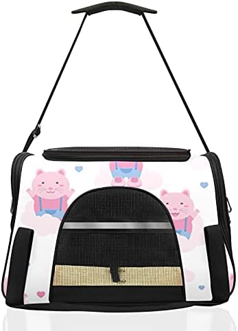 Pet Carrier Bag Pisica Roz Pe Nor Dragoste Inima Câine Mic Catelus Soft-Sided Portabil Travel Bag