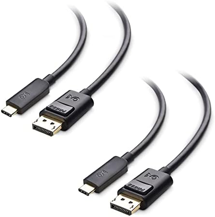 Cable Matters 2-Pack, cablu USB C la DisplayPort 1.4 6 ft, suport 8K 60Hz / 4k 144hz în negru-Thunderbolt 4 / USB 4 compatibil