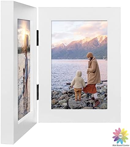 MBC Mat Board Center, 4x6 Cadru dublu cu sticlă reală - afișează două imagini 4x6 sau fotografie vertical pe desktop