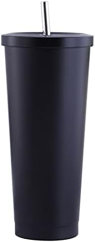 Sticlă de cană de vid de paie glologlow, păstrați temperatura din oțel inoxidabil Cupa Practică Izolat inofensiv pentru ceai cu bule