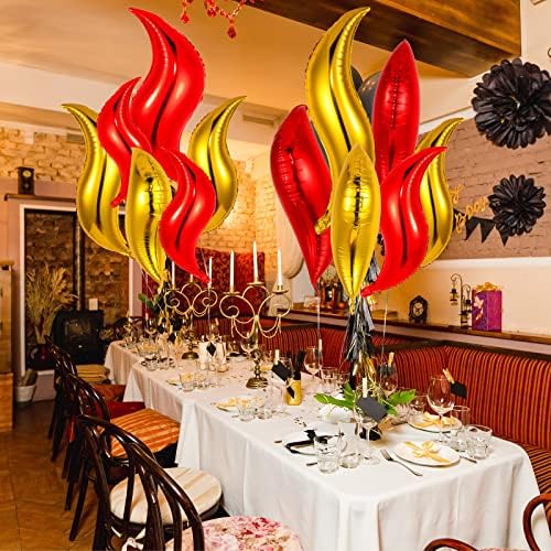 Shappy 26 PC -uri baloane de foc pompier Decorații pentru petreceri de naștere 24 inci flacără baloane false Campfire de tabără