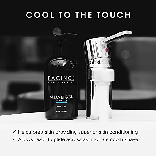 Pacinos Shave Gel - Gel de răcire clar cu Aloe Vera, previne iritarea pielii & hidratează, toate tipurile de păr, 8 fl. oz.