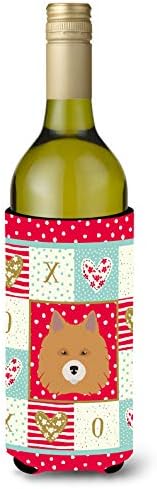 Caroline's Comorsures CK5196Literk Elo Dog Love Wine Buttle Hugger, Red, Bottle COOLER MANEVE HUGGER MASHER SPAILABIL DOMNSIBIL DOMENIUNEA DE ISOFLARE