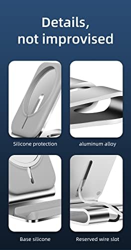 Suportul reglabil al telefonului mobil, suport pentru telefon desktop din aluminiu compatibil cu iPhone, argint