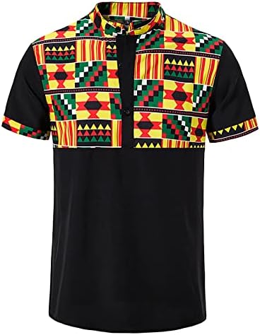 Wenkomg1 Tricouri Cu mânecă scurtă pentru bărbați cămăși de primăvară de vară cămăși largi tricou cu imprimeu African Casual În aer liber L0324