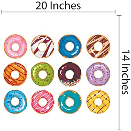 Gogoși-vinil gustări dulci Multicolore decorare diferite arome rotunde de gogoși Design Decal detașabil pentru perete acasă-cameră