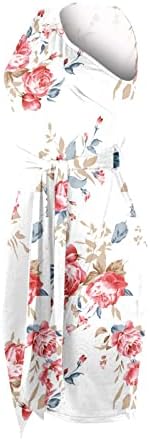 Femei de vară vara casual slanted umăr decupat cu imprimeu floral rochie subțire cu curea