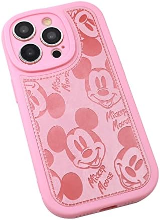 MC Fashion Group, Inc iPhone 14 Pro Carcs, Drăguț Cartoon Mickey Mouse Color Solid Pu Piele Piele de piele moale TPU pentru