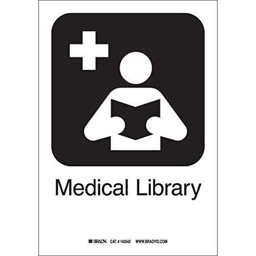 Brady 142434 aluminiu Biblioteca Medicală etichetă, 10 H x 7 W, Negru pe alb