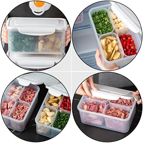 Hemoton Plastic Produce Economizor Container Frigider Organizator Bin Alimente Fructe Legume Keeper Box Frigider Congelator