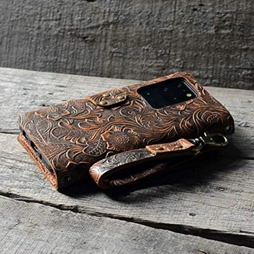 Jjnusa Handmade Genuine Distressed piele portofel caz pentru Samsung Galaxy S20 Ultra 5g Flip Cover