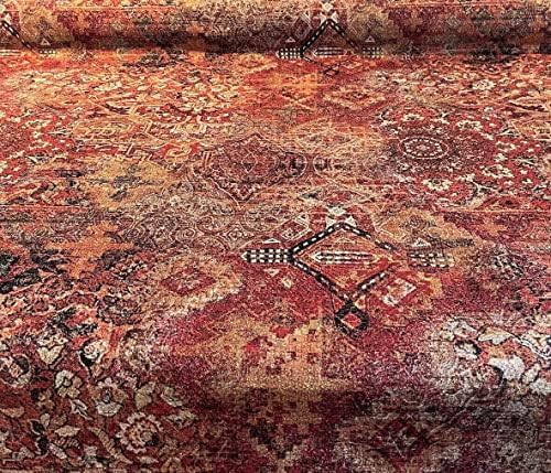 Covor tapiserie Tesatura vândute de metru roșu țesute Material de cusut de curte Kilim model Stil Vintage mare pentru tapițerie