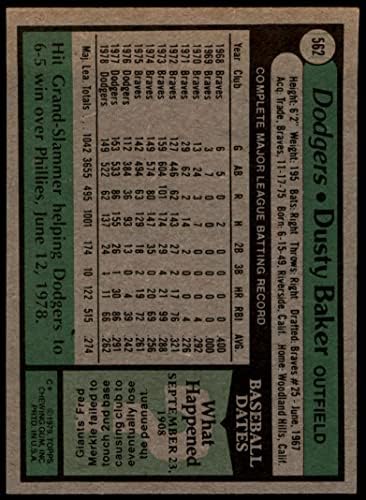 1979 Topps 562 Dusty Baker Los Angeles Dodgers ex Dodgers