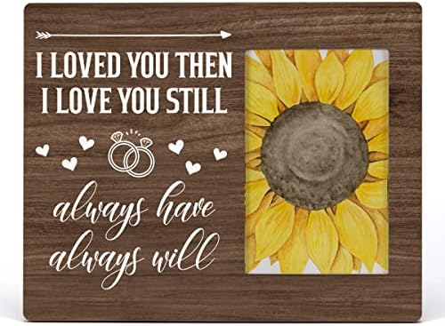 Hoijaumai Romantic I Love You Citat Sutionings Wood Poza Frame Cadou pentru prietena soției ei, I Love You Wooden Cadru de