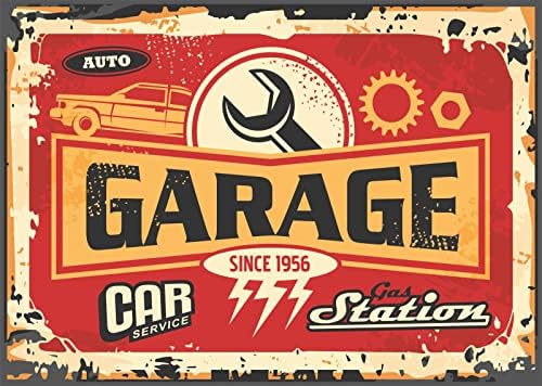BELECO 20x10ft Fabric Vintage Garage Sign fundaluri auto pentru fotografie Service auto și Benzinărie instrument cheie din