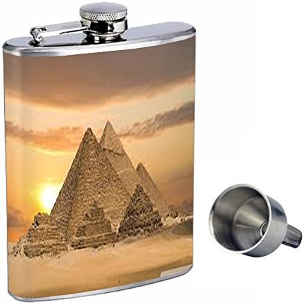 Perfecțiune egipteană în stil 8oz sticlă de whisky din oțel inoxidabil cu pâlnie gratuită D-008