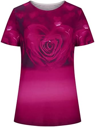 Ziua Mamei Topuri pentru femei vara Vrac Casual T-Shirt 3D Rose imprimate rotund gat mâneci scurte tunici bluze Top