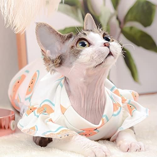 Toysructin Sphynx Pisici fără păr, haine de vestă, Model de pepene verde Tricouri pentru câini pentru pisici pentru animale