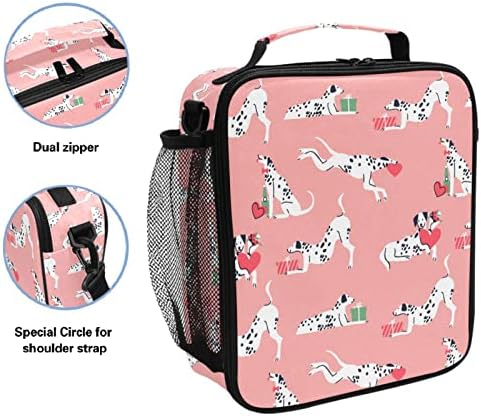 Zzxxb Dalmatian Dog cadou izolat prânz Bag Box reutilizabil termic Cooler Bag Tote în aer liber Travel Picnic Bag cu curea