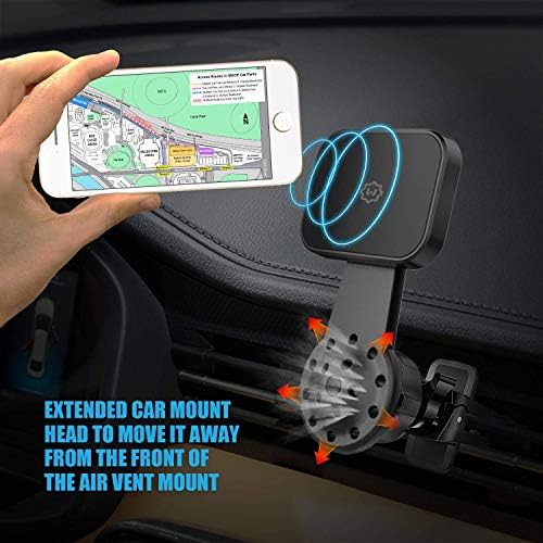 WixGear Universal Air Vent Twist Twist Hole Suport pentru telefon magnetic pentru mașină, pentru toate telefoanele mobile cu