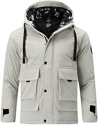 Zdfer haina de iarnă pentru bărbați, sacou în jos pentru bărbați cu glugă plus dimensiuni casual tracksuits color solid atletic