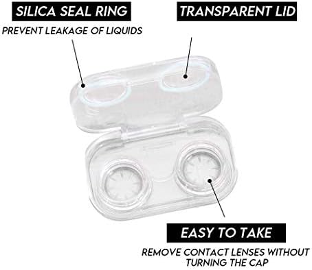 Igeyzoe Contact Lens Cases Cuties 4 pachet Pack Portable Contact Lens Suport pentru lentile Flip Top Contacte Set de stocare