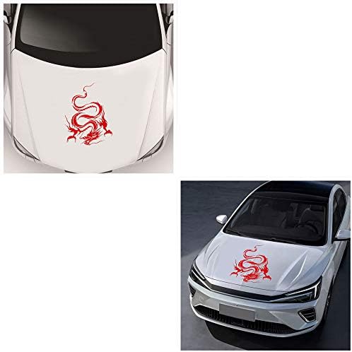 Dragon Graphic Car Hood Sticker autoadeziv Vinil Grafică Decaluri 19.69 '' X 14.57 '', roșu
