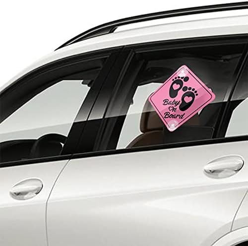 Dreothy Baby On Board autocolante pentru mașini amprentă drăguță Baby On Board semn de avertizare de siguranță decalcomanii cu ventuze detașabile PVC auto Window autocolante auto și Declas