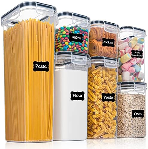 Containere de cereale depozitare cu capac, Set de 7 buc bucătărie cutie de depozitare a alimentelor set de containere organizare