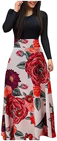 Rochii ZEFOTIM pentru femei 2023 mânecă scurtă/lungă rochie lungă florală Maxi modă de vară Rochii casual Sun Boho