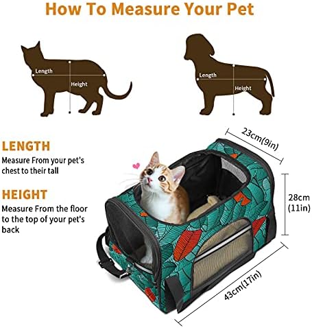 Pet Carrier Bag Tropicale Frunze De Palmier Verde Model Mic Câine Cat Pui Moale-Verso Portabil Travel Bag