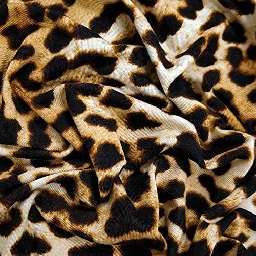 Negru auriu maro Leopard model printuri pe Rayon Spandex Jersey tricot Tesatura