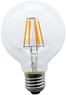 Mengjay 1 buc LED Vintage Edison bec G80 6w Led lumina filament bec, glob bec E26 bază, clar alb cald 2200K, LED Edison bec