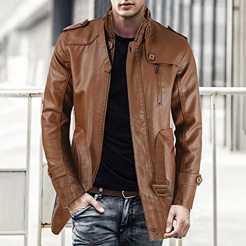 Jachete din piele XXBR PU pentru bărbați, cu fermoar de iarnă vintage motocicletă strat de motociclist