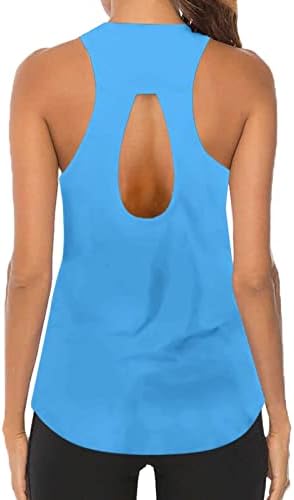 Cămașă de colorant cu glugă pentru femei antrenament pentru gât o gât fără mâneci, respirabil fără spate, cămașă de yoga de