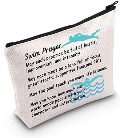 Geantă de machiaj de înot Meikiup pentru femei iubitor de înot cadou jucător de înot cadou înot echipa de înot pungă de turism de toaletă cu geantă de toaletă