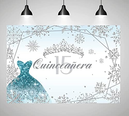 Winter Wonderland Quinceanera fundal pentru fata dulce Mis gutui Anos 15th Birthday party decoratiuni fete Crăciun alb Teal