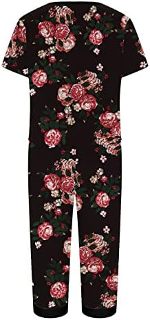 Femei Capri Pantaloni cu picioare drepte Seturi de bujor leopard tipărit seturi de pantaloni cu imprimeu floral seturi de pantaloni