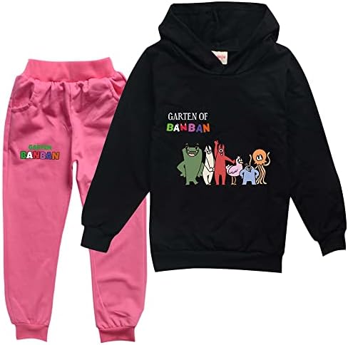 Ugtqeyd Kids Garten of Banban Pullover Hoodies și pulover Set de 2 piese Set de jogging pentru jogging pentru a face hanorac