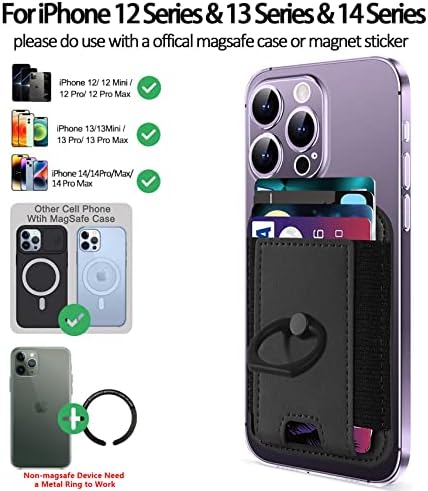 Suport portofel cu carduri magnetice Wuoji pentru Apple Magsafe, suport pentru carduri magnetice sigure cu prindere telefonică