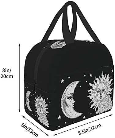 DADABULIU sac de prânz Sun Moon Astrologie Witchy izolat cutie de prânz Cooler Tote pentru adulți copil fată băiat de lucru