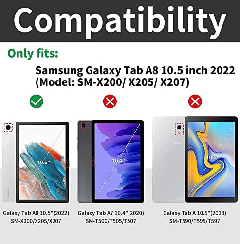 Pentru Samsung Galaxy Tab A8 Case 10.5 inch 2022, cu suport pentru suport reglabil Coaster și Sleep Smart Cover pentru tabletă