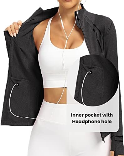 Jacheta cu pistă cu zip de la Avgo Full Full Running Track Fit Fit Yoga Antrenament cu buzunare