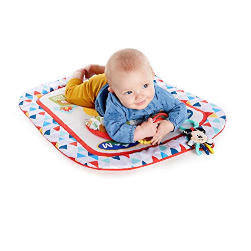 Bright Starts Disney Mickey Mouse Camping With Friends Tummy Time Time Mat, Ages nou -născut +
